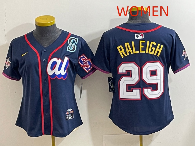 Women  2025 Seattle Mariners #29 Raleigh dark Blue All star Nike MLB Jersey style 030->women mlb jersey->Women Jersey